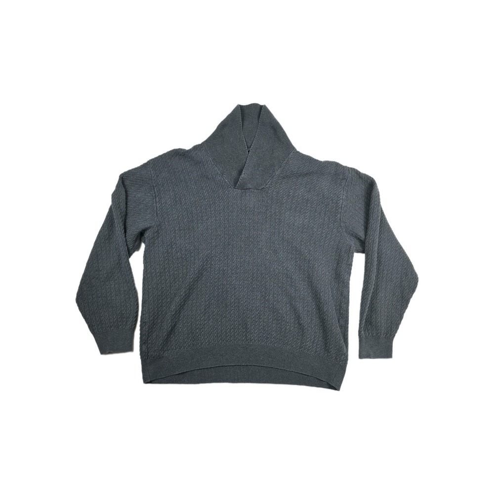 Pronto Uomo Men's Size XXL Gray Shawl Neck Ribbed Pullover‎ Sweater